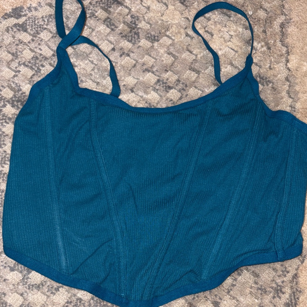 Colsie Teal Bandeau Top